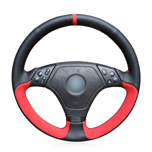 Loncky Auto Custom Fit OEM Black Genuine Leather Car Steering Wheel